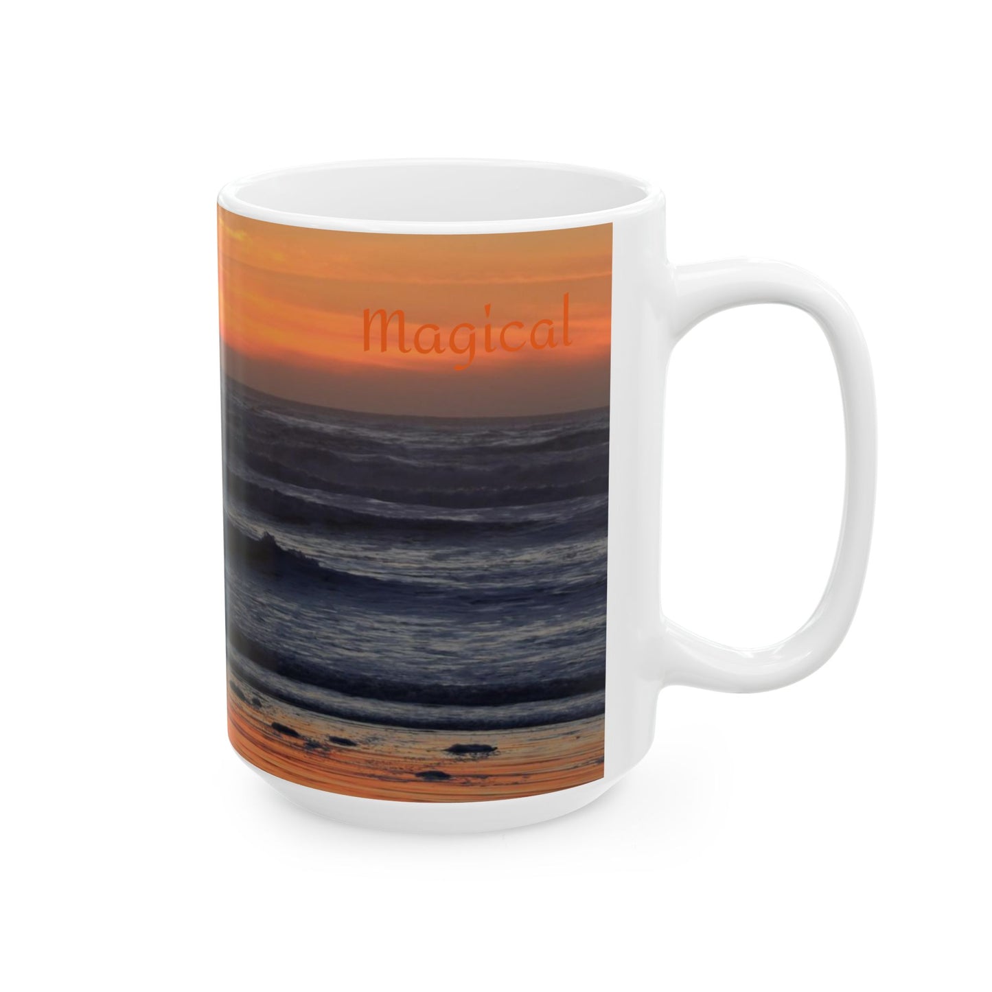 Magical Cannon Beach Sunset Ceramic Mug Gift Oregon Haystack Rock