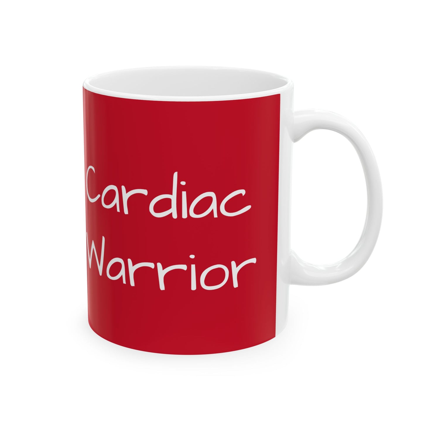 Cardiac Warrior Ceramic Mug Heart Attack Disease Stroke Awareness Coffee Mug Gift, Red Ribbon