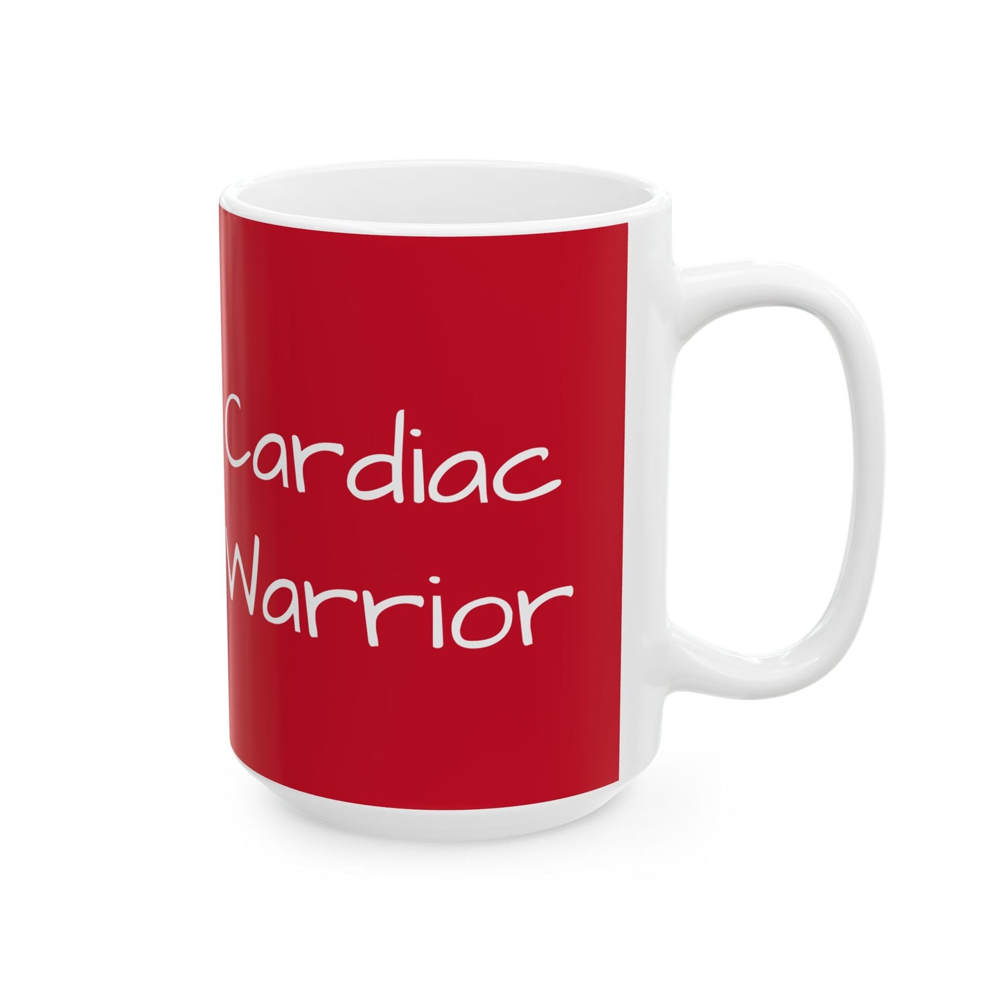 Cardiac Warrior Ceramic Mug Heart Attack Disease Stroke Awareness Coffee Mug Gift, Red Ribbon