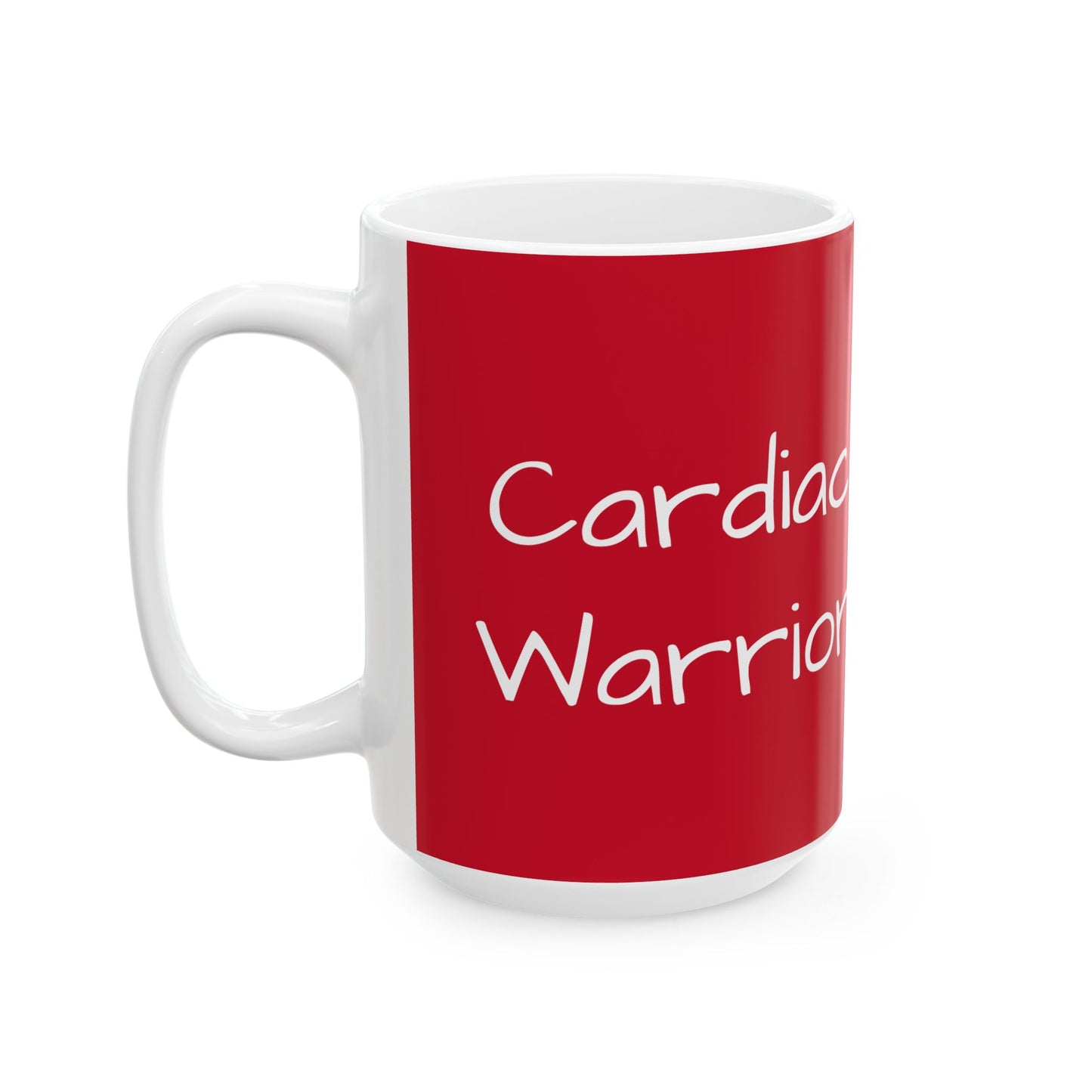 Cardiac Warrior Ceramic Mug Heart Attack Disease Stroke Awareness Coffee Mug Gift, Red Ribbon