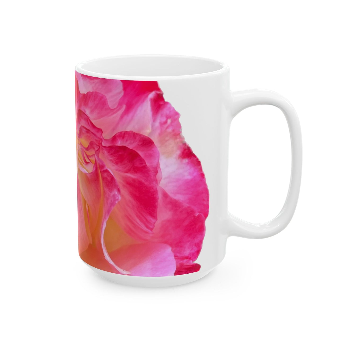 Pink Rose Ceramic Mug Gift Present Flower Nature Floral Beautiful