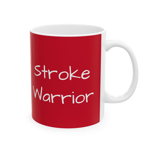 Stroke Warrior Ceramic Mug Stroke Awareness Coffee Mug, Stroke Fighter Gift, Heart Disease Red Ribbon