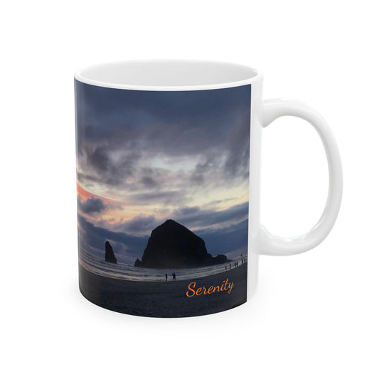 Summer Sunset Serenity Cannon Beach Oregon Ceramic Mug Hawaii Hawaiian Tropical Gift Present Haystack Rock Needles