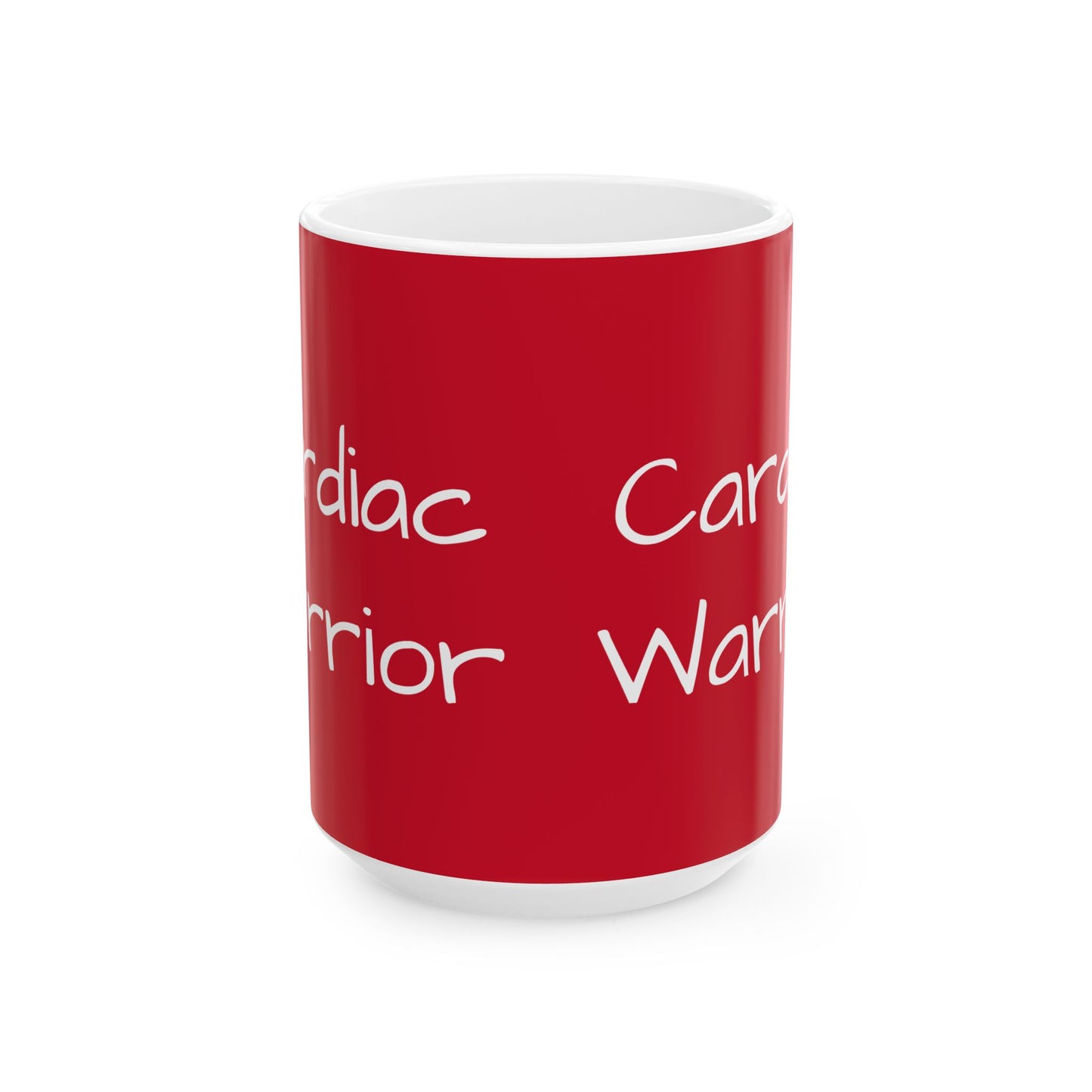 Cardiac Warrior Ceramic Mug Heart Attack Disease Stroke Awareness Coffee Mug Gift, Red Ribbon