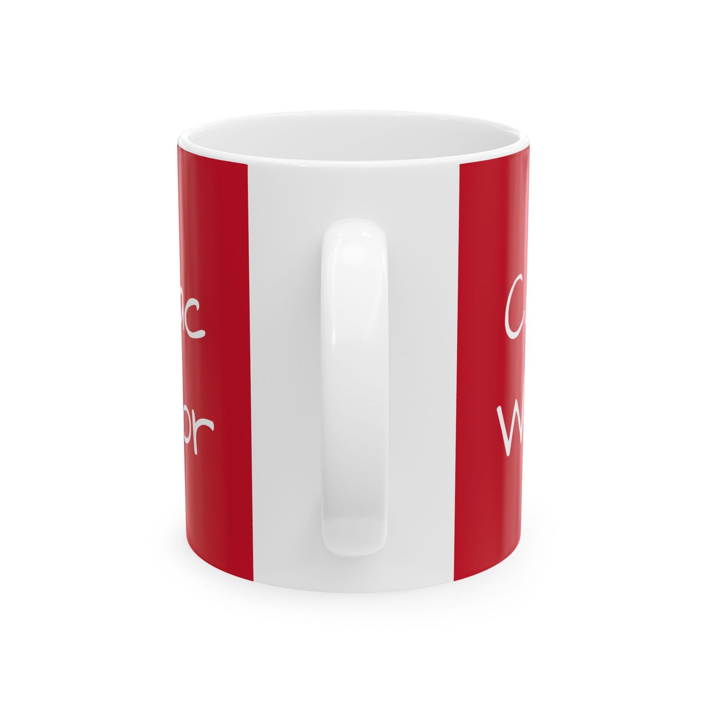 Cardiac Warrior Ceramic Mug Heart Attack Disease Stroke Awareness Coffee Mug Gift, Red Ribbon