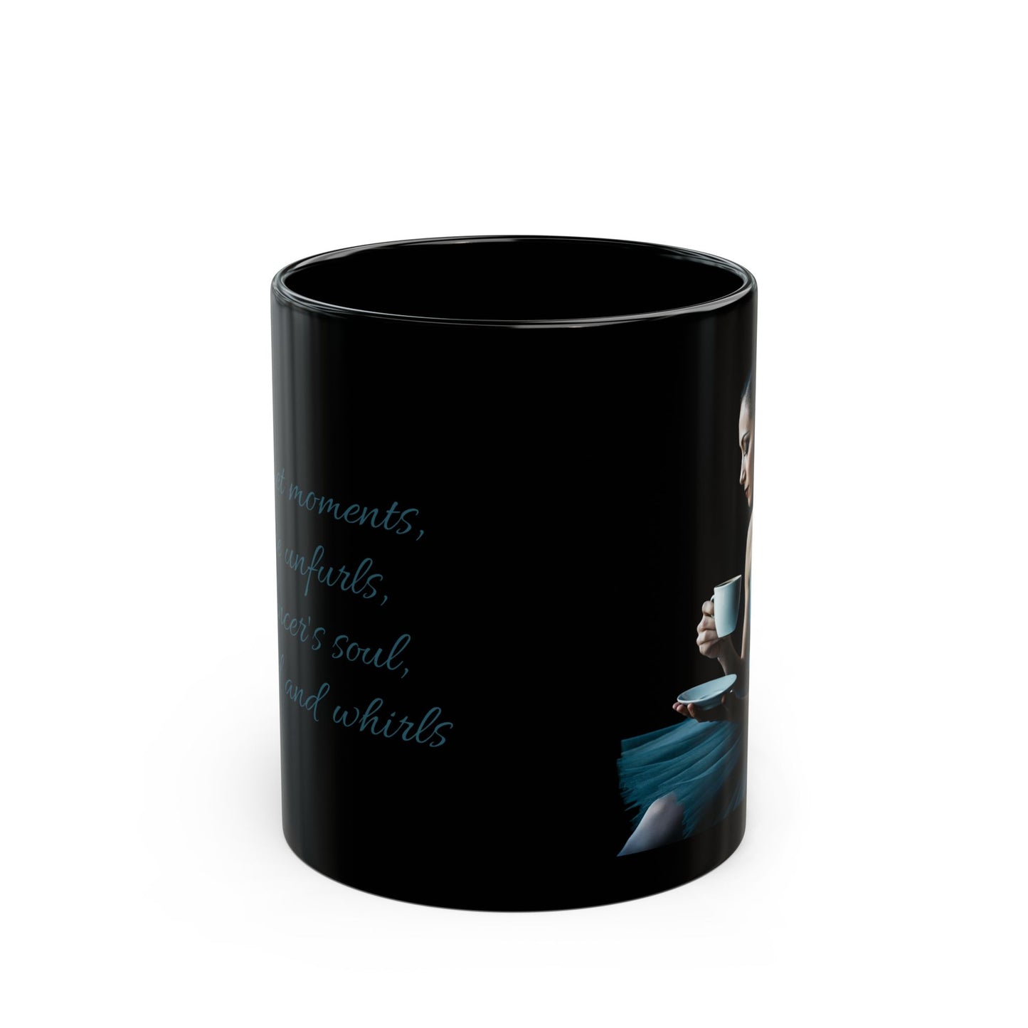 Graceful Ballerina Enjoying a Quiet Moment Black Mug