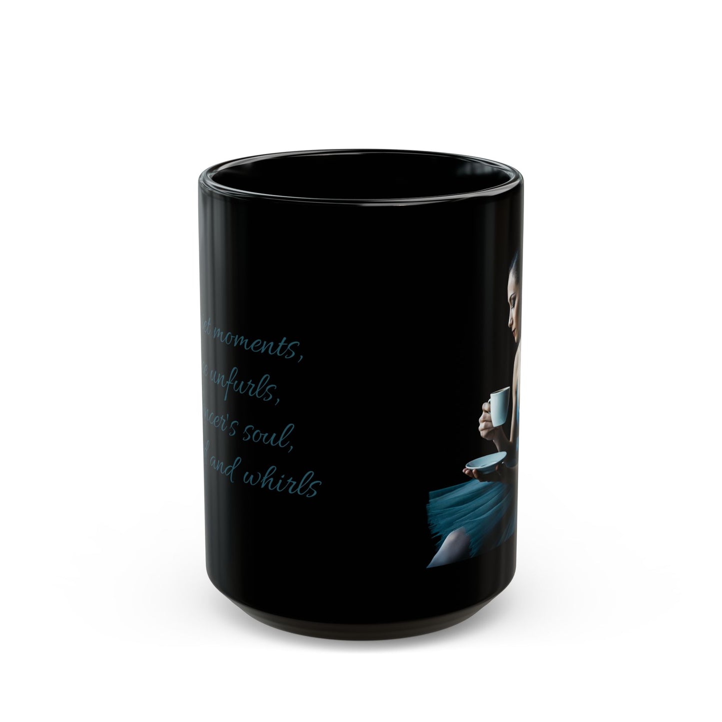 Graceful Ballerina Enjoying a Quiet Moment Black Mug