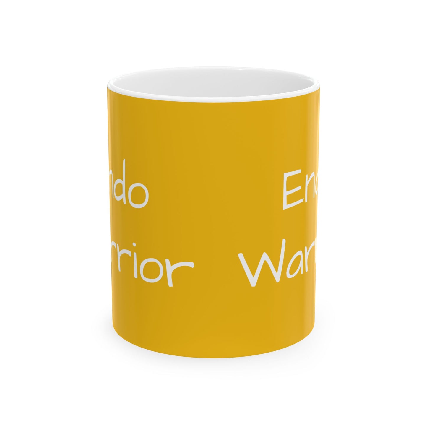 Endo Warrior Ceramic Mug, 11oz, Endometriosis Awareness Coffee Mug, Endo Fighter Gift, Yellow Ribbon