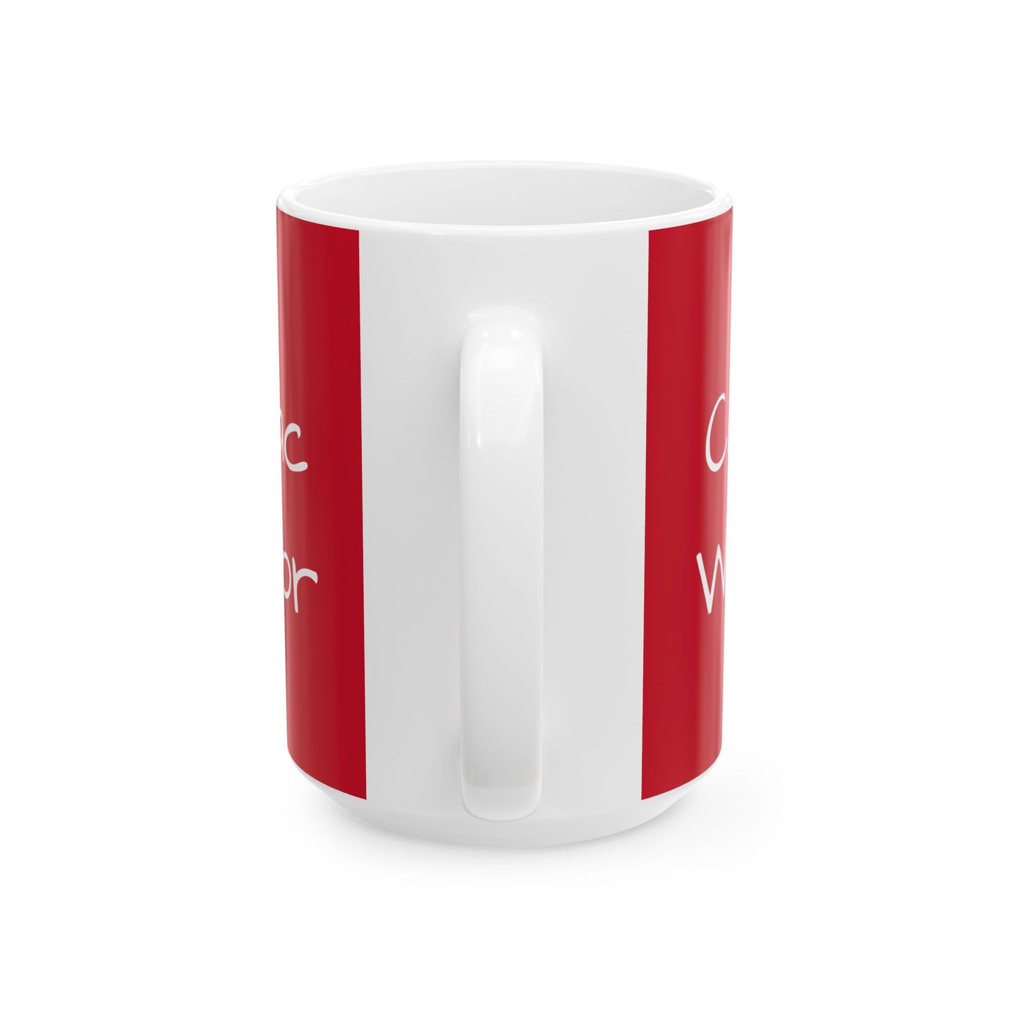 Cardiac Warrior Ceramic Mug Heart Attack Disease Stroke Awareness Coffee Mug Gift, Red Ribbon