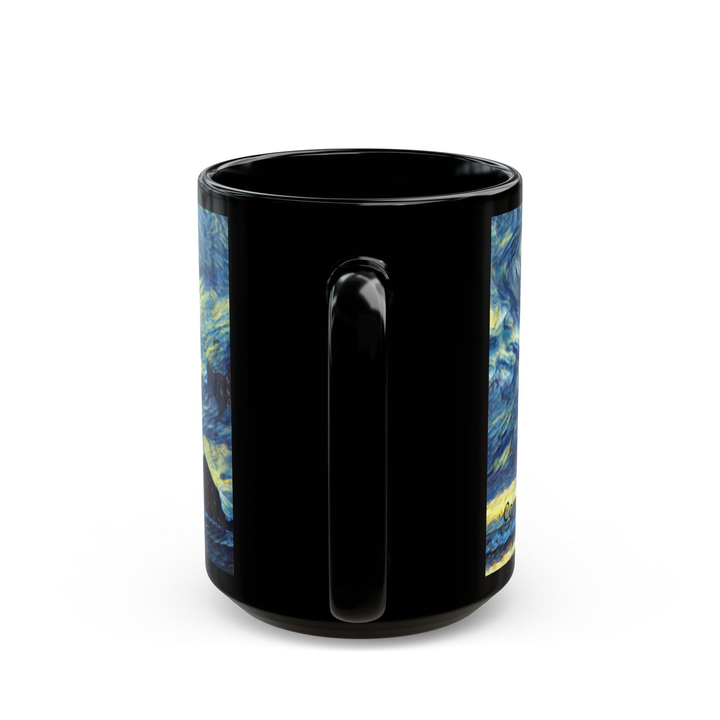 A Starry Night at Haystack Rock, Cannon Beach Oregon Black Mug Gift