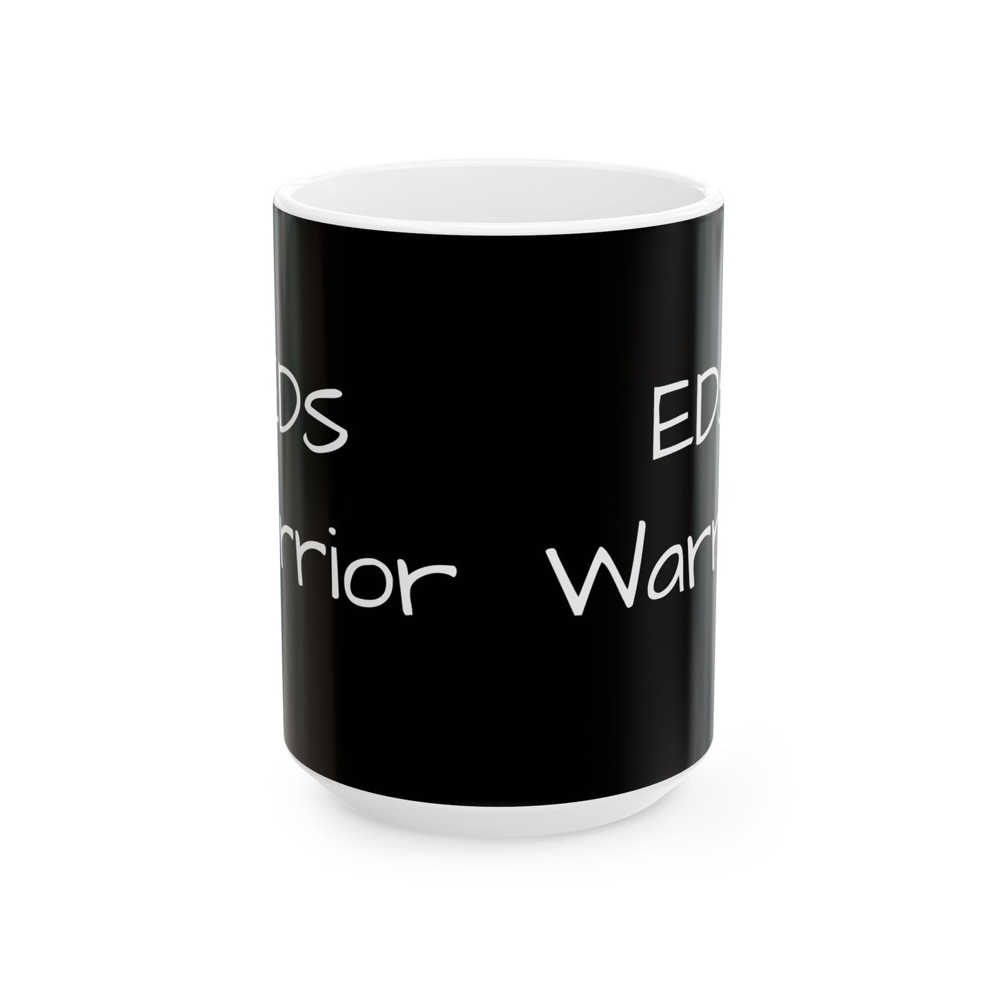 EDS Warrior Ceramic Mug Ehlers Danlos Syndrome Hypermobility Awareness Coffee Mug, Fighter Support Gift Zebra Ribbon Black White