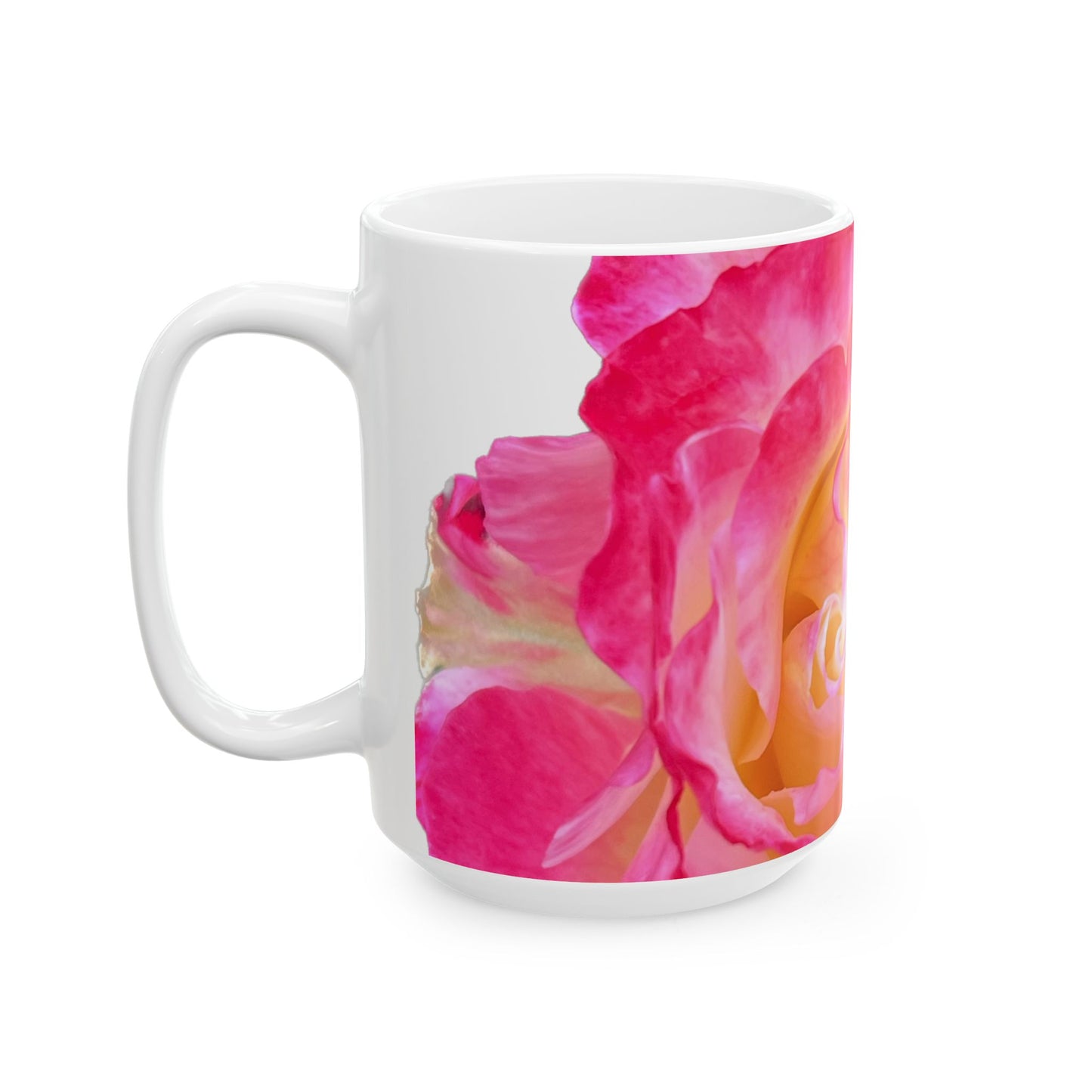 Pink Rose Ceramic Mug Gift Present Flower Nature Floral Beautiful